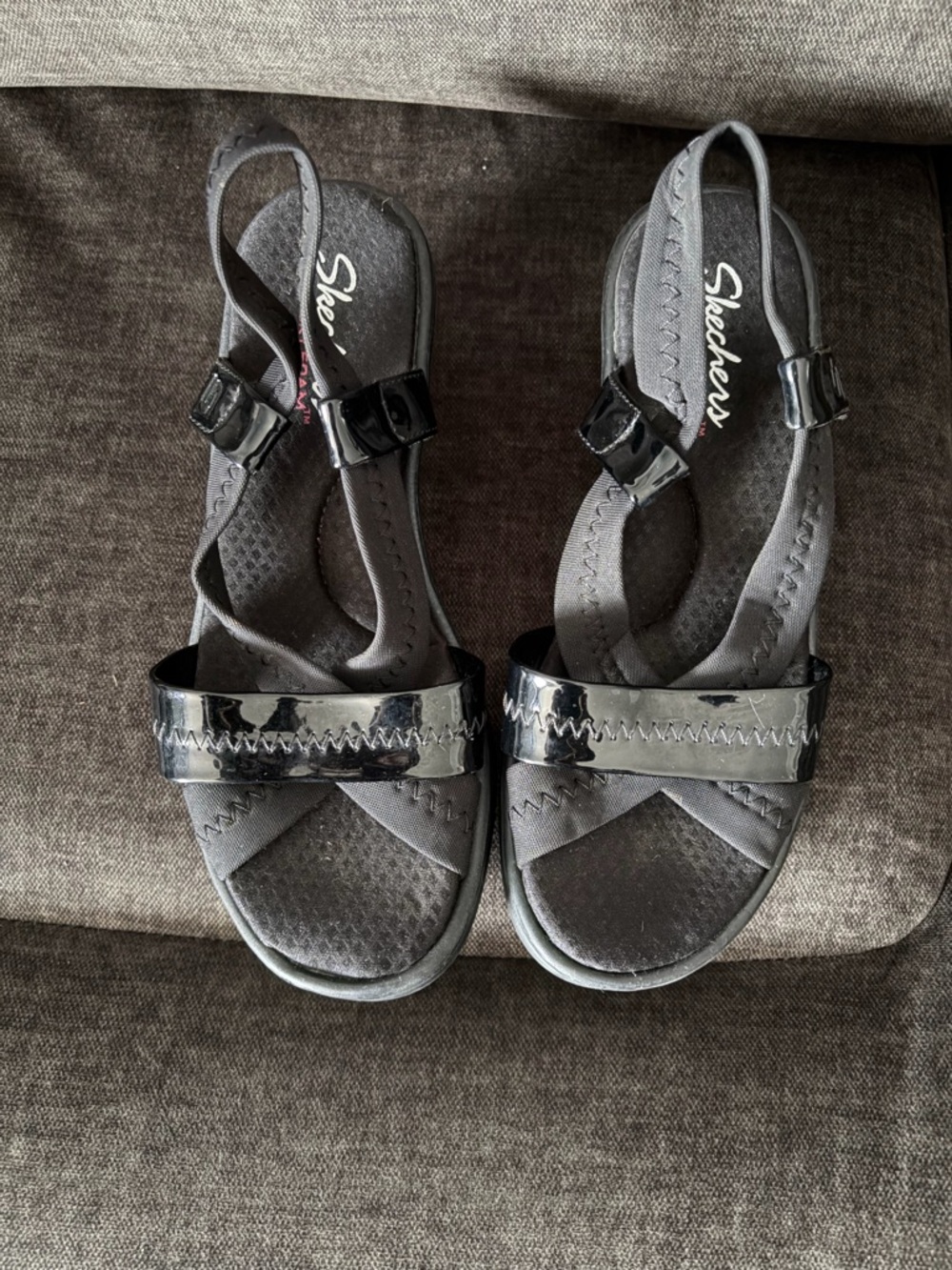 Skechers Black Slingback Sandals with Memoryfoam
